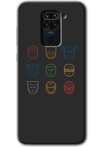 Redmi Note 9 Kılıf Hd Desen Baskılı Arka Kapak - Avengers Minimalism