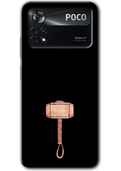 Poco X4 Pro Kılıf Hd Desen Baskılı Arka Kapak + Kırılmaz Cam - Thor Çekiç
