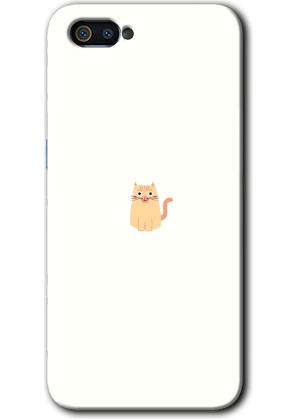 Realme C2 Kılıf Hd Desen Baskılı Arka Kapak - Cat Minimalism
