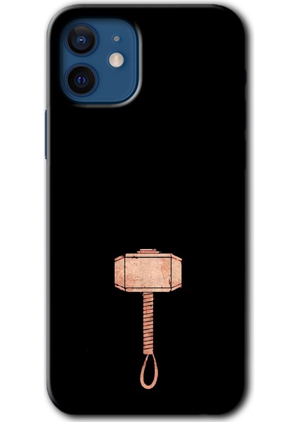 iPhone 12 Mini Kılıf Hd Desen Baskılı Arka Kapak + Esnek Nano Cam - Thor Çekiç