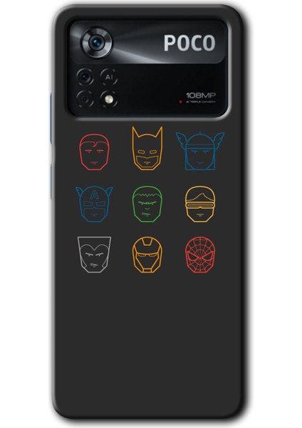Poco X4 Pro Kılıf Hd Desen Baskılı Arka Kapak + Esnek Nano Cam - Avengers Minimalism