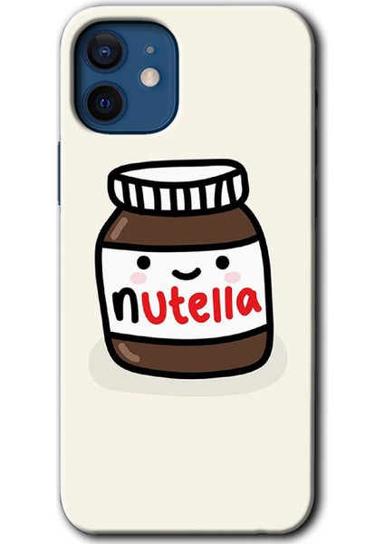 iPhone 12 Mini Kılıf Hd Desen Baskılı Arka Kapak + Esnek Nano Cam - Nutella Aşkım