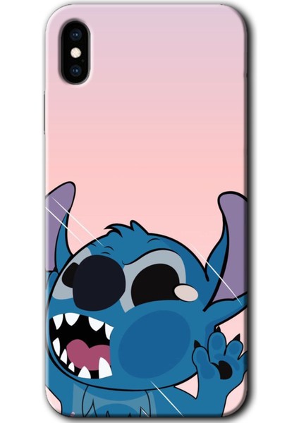 iPhone x Kılıf Hd Desen Baskılı Arka Kapak + Kırılmaz Cam - Stitch