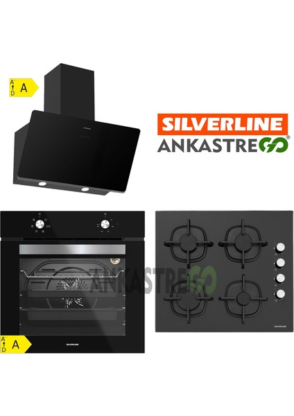 BO6501B01 - CS5343B01 - 3457 Soho 60 Siyah Cam Ankastre Set