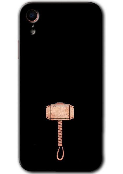 iPhone Xr Kılıf Hd Desen Baskılı Arka Kapak + Esnek Nano Cam - Thor Çekiç