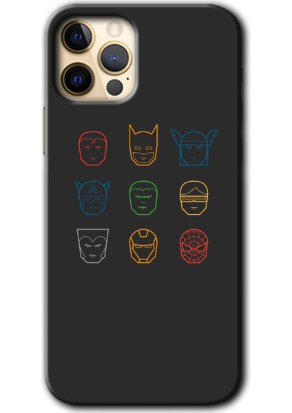 iPhone 12 Pro Kılıf Hd Desen Baskılı Arka Kapak - Avengers Minimalism