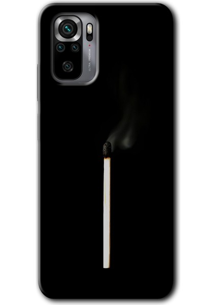 Redmi Note 10 Kılıf Hd Desen Baskılı Arka Kapak + Esnek Nano Cam - Sönmüş Kibrit