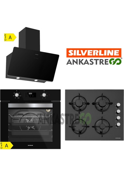 BO6502B02 - CS5349B01 - 3457 Soho 60 Siyah Cam Ankastre Set