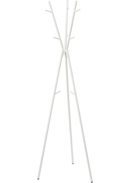 Ayaklı Vestiyer-Askılık Beyaz Renk, 169 cm Metal Açık Elbise Askılığı