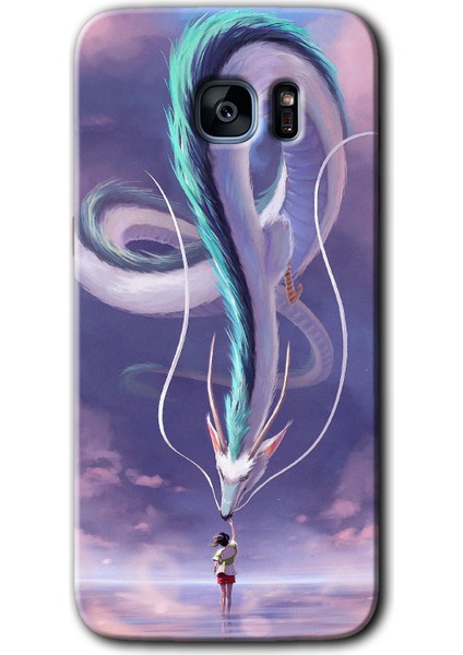 Galaxy S7 Edge Kılıf Hd Desen Baskılı Arka Kapak + Kırılmaz Cam - Dragon Snake