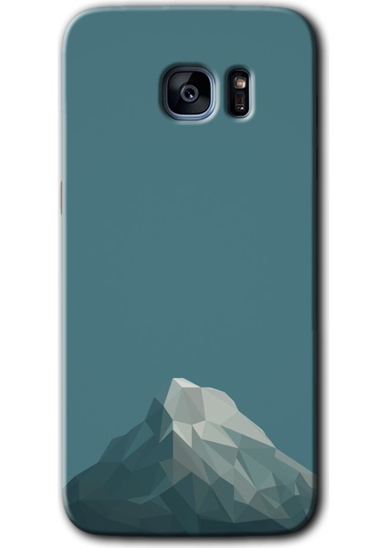 Galaxy S7 Edge Kılıf Hd Desen Baskılı Arka Kapak + Kırılmaz Cam - Alone Mountain