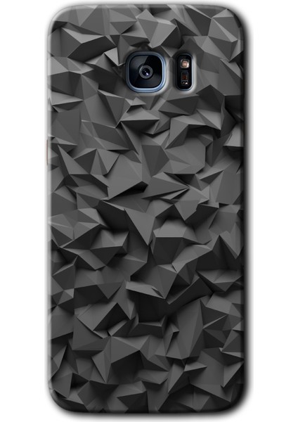 Galaxy S7 Edge Kılıf Hd Desen Baskılı Arka Kapak + Kırılmaz Cam - Dark Broke