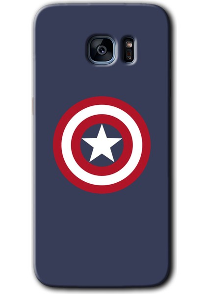 Galaxy S7 Edge Kılıf Hd Desen Baskılı Arka Kapak + Kırılmaz Cam - Captain!