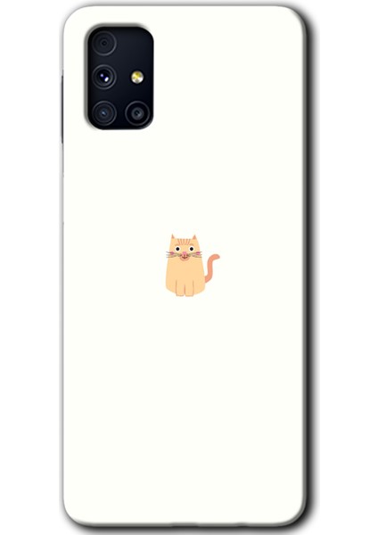 Galaxy M31S Kılıf Hd Desen Baskılı Arka Kapak + Esnek Nano Cam - Cat Minimalism