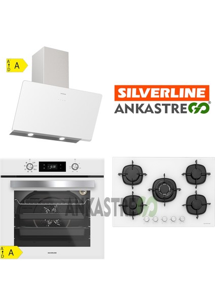 BO6504W01 - CS5365W01 - 3457 Soho 60 Beyaz Cam Ankastre Set