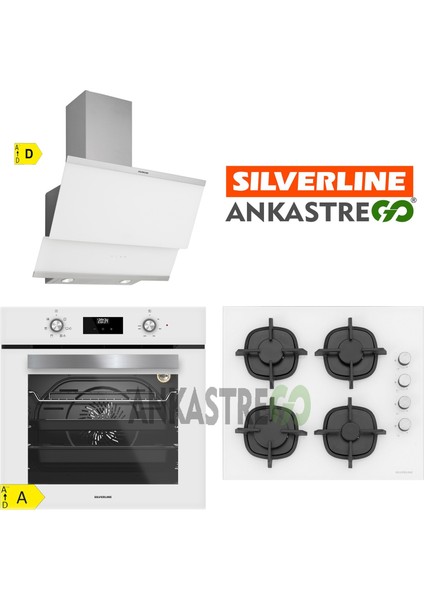 BO6502W02 - CS5343W01 - 3420 Classy 60 Beyaz Cam Ankastre Set