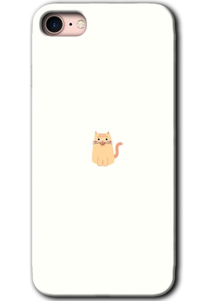 iPhone Se 2020 Kılıf Hd Desen Baskılı Arka Kapak + Esnek Nano Cam - Cat Minimalism