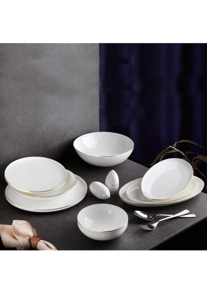 Bone China 54 Parça Platin Yemek Takımı