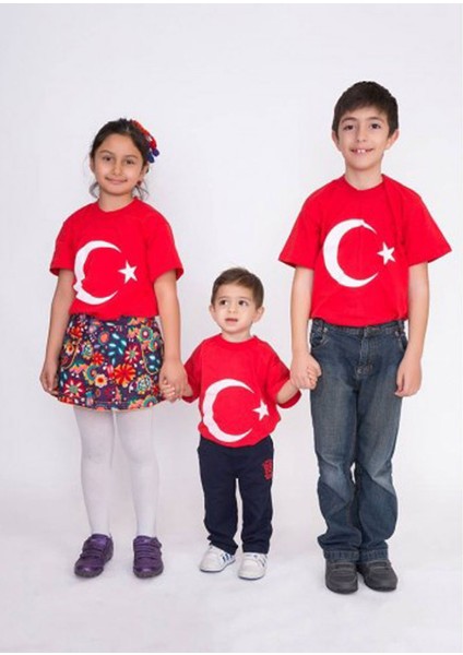 Çocuklar Için Türk Bayraklı Tişört 2 Yaş 12 Yaş Arası fiyatları