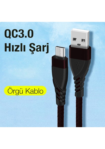 Qc3.0 USB To Type-C Hızlı Şarj Kablosu ALL-36117