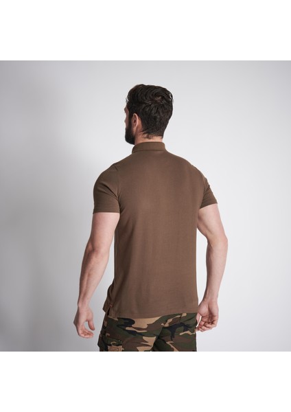 Solognac Erkek Avcılık Polo Tişörtü - Kahverengi - 100 modelleri