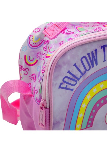 Termoslu Soft Rainbow Pembe Beslenme Çantası (MU-6733)