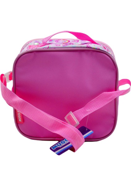 Termoslu Soft Rainbow Pembe Beslenme Çantası (MU-6733)