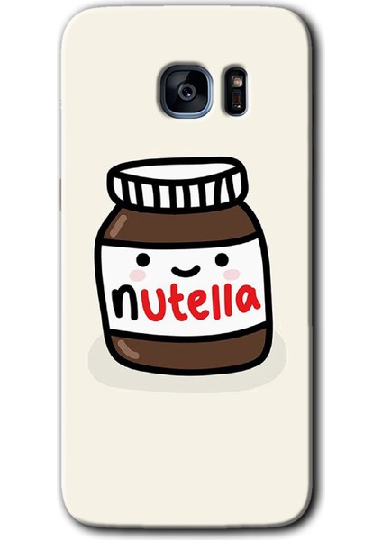 Galaxy S7 Edge Kılıf Hd Desen Baskılı Arka Kapak + Kırılmaz Cam - Nutella Aşkım