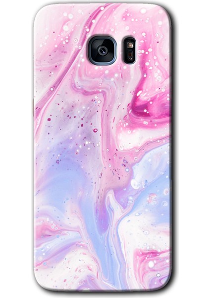 Galaxy S7 Edge Kılıf Hd Desen Baskılı Arka Kapak + Kırılmaz Cam - Kabarmış Leke