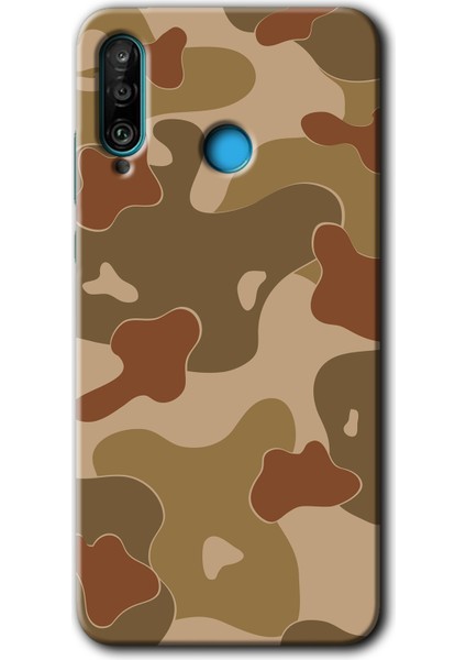 Huawei P30 Lite Kılıf Hd Desen Baskılı Arka Kapak + Esnek Nano Cam - Kamuflaj 10