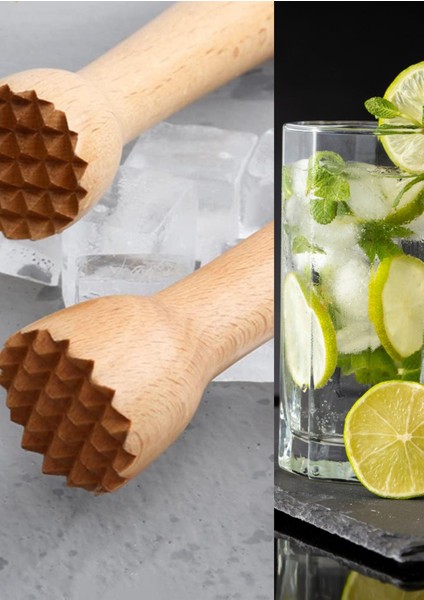 Ahşap El Yapımı Mojito Tokmağı Kokteyl