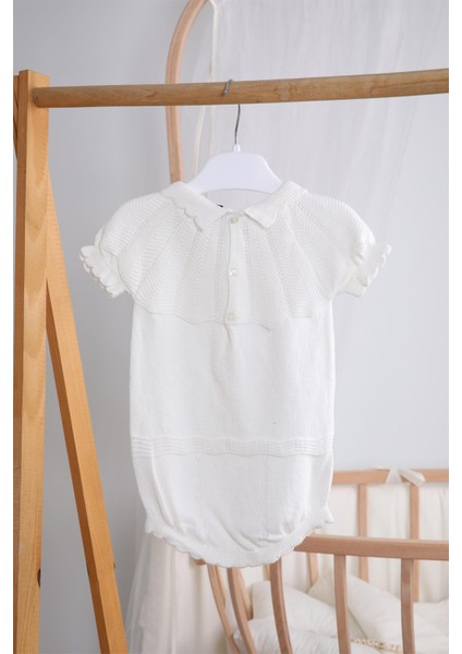 Saç Bantlı %100 Pamuk Kız Bebek Triko Zıbın 5514