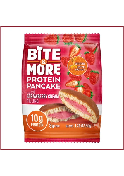 Bite & More Protein Pancake 50 Gr. - Strawberry Cream