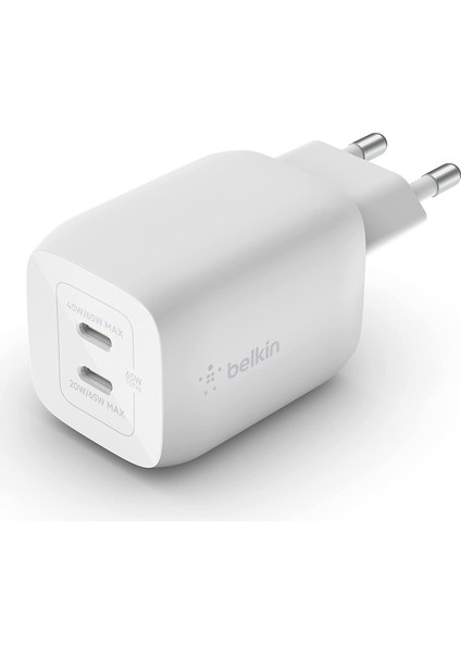 Çift Usb-C Power Delivery Gan Duvar Şarj Cihazı 68W WCH013VFWH