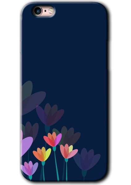 iPhone 6s Kılıf Hd Desen Baskılı Arka Kapak + Kırılmaz Cam - Çizim Çiçekleri