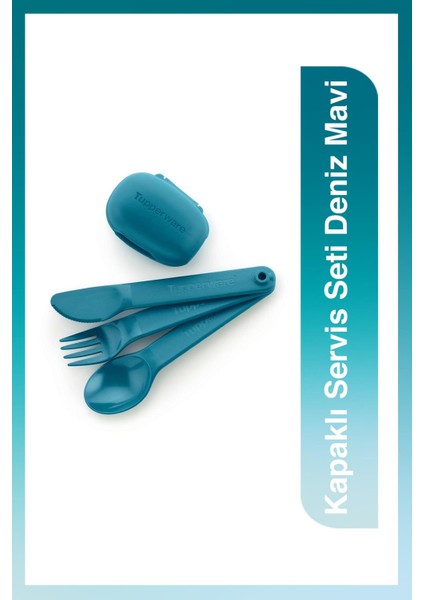 Kapaklı Servis Seti Deniz Mavi