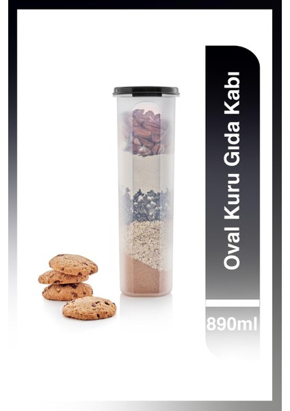 Oval Kuru Gıda Kabı 4 / 890ML