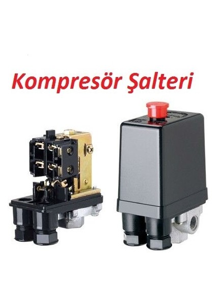 Kompresör Şalter Otomatigi 3 Yollu 220 V Ayarlı Basınç Şalteri