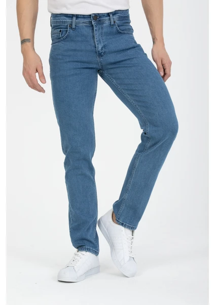 Erkek Açık Mavi Regular Fit Denim Pantolon