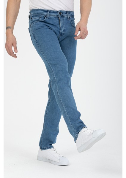 Erkek Açık Mavi Regular Fit Denim Pantolon