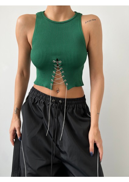 Zincir Bağlamalı Crop Bluz fiyatları