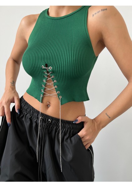 Zincir Bağlamalı Crop Bluz modelleri