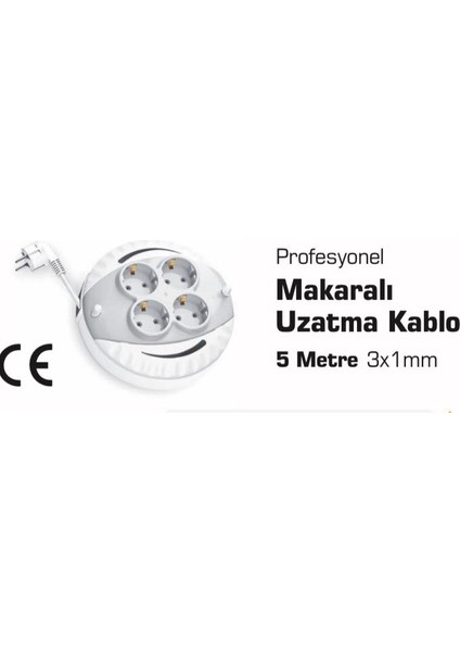 Profesyonel Uzatma Kablo 5 Metre 3*1 mm