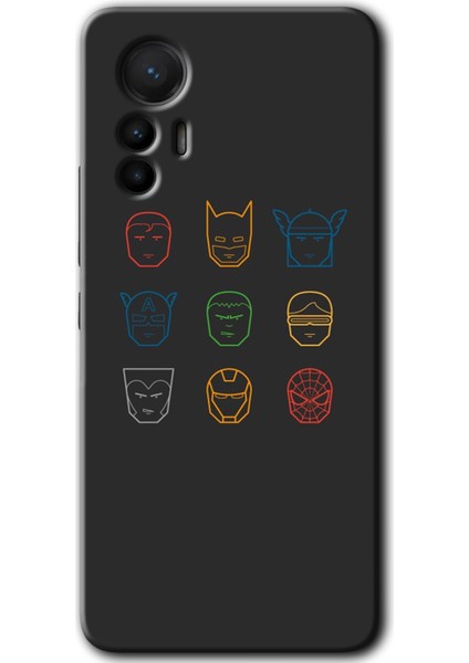Xiaomi Mi 12 Lite Kılıf Hd Desen Baskılı Arka Kapak - Avengers Minimalism