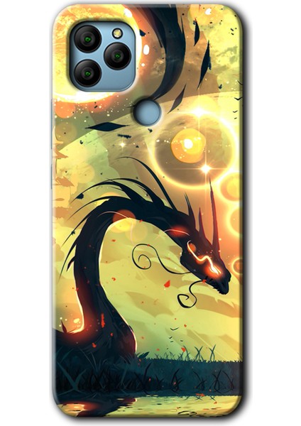 General Mobile Gm 22 Plus Kılıf Hd Desen Baskılı Arka Kapak - Digital Dragon