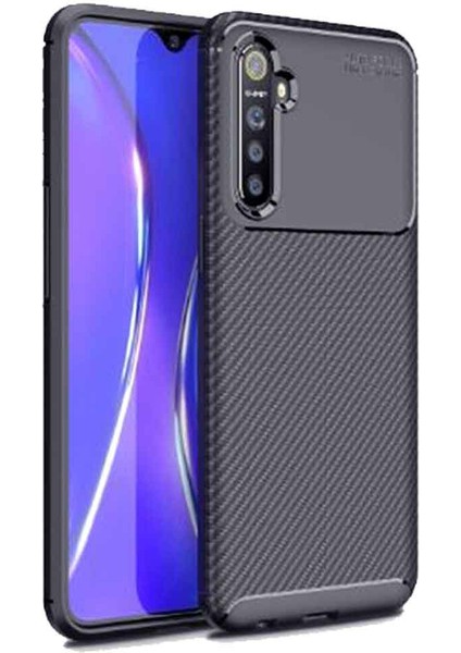 Realme Xt Karbon Desenli Negro Silikon Kılıf