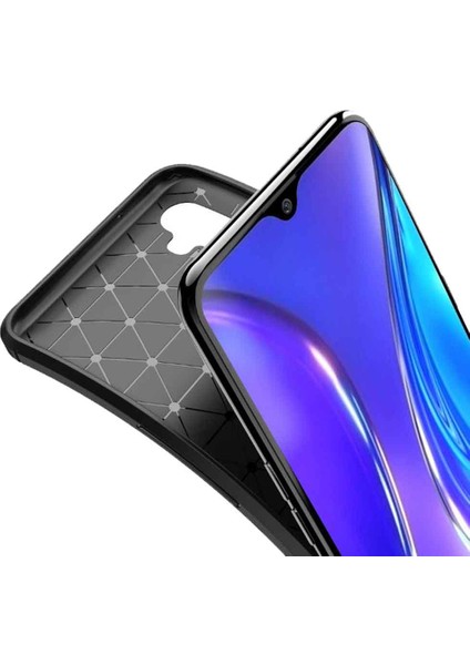 Realme Xt Karbon Desenli Negro Silikon Kılıf