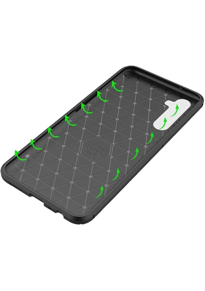 Realme Xt Karbon Desenli Negro Silikon Kılıf
