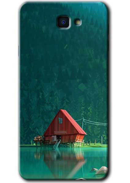 Galaxy J7 Prime Kılıf Hd Desen Baskılı Arka Kapak - House In Woods