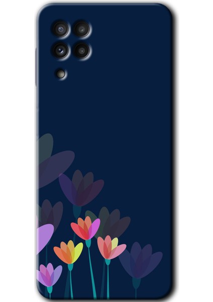 Galaxy M32 Kılıf Hd Desen Baskılı Arka Kapak - Çizim Çiçekleri